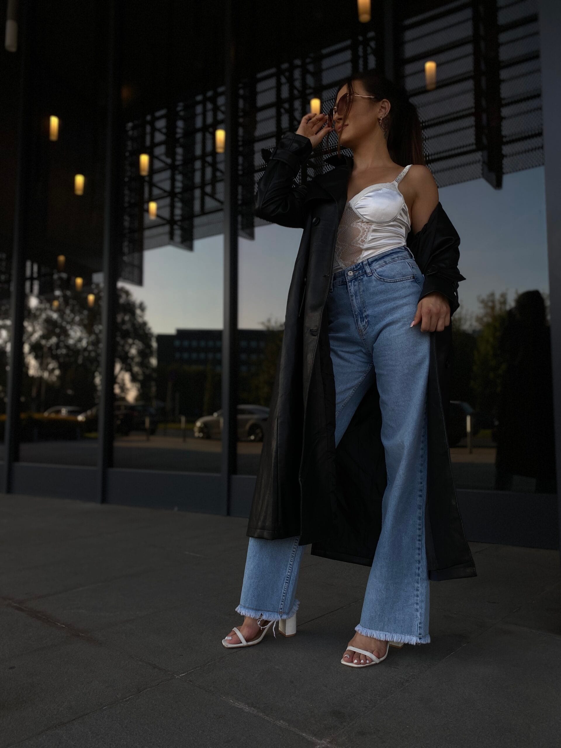 FLARE JEANS - jeansy wide leg