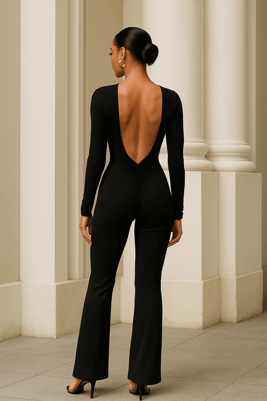 BLACK GOLD-RING JUMPSUIT - kombinezon z klamrą - obrazek 2