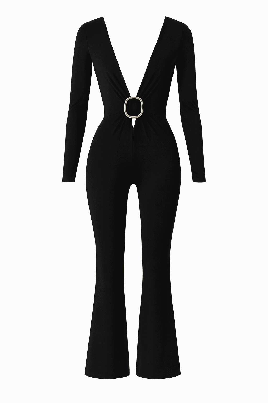 BLACK GOLD-RING JUMPSUIT - kombinezon z klamrą - obrazek 3