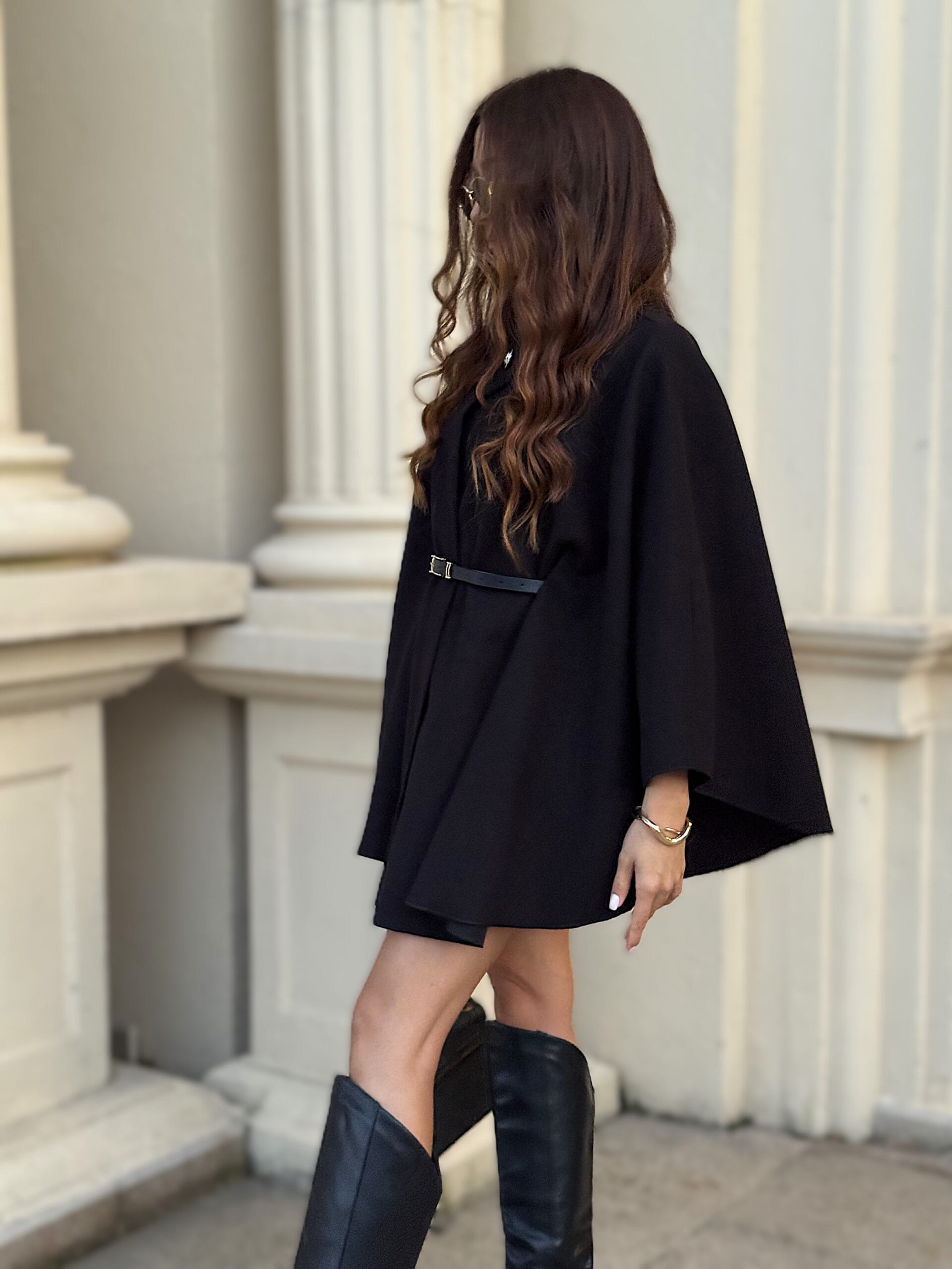 BURGUNDY VIRAL CAPE COAT - płaszcz burgundowy - obrazek 5