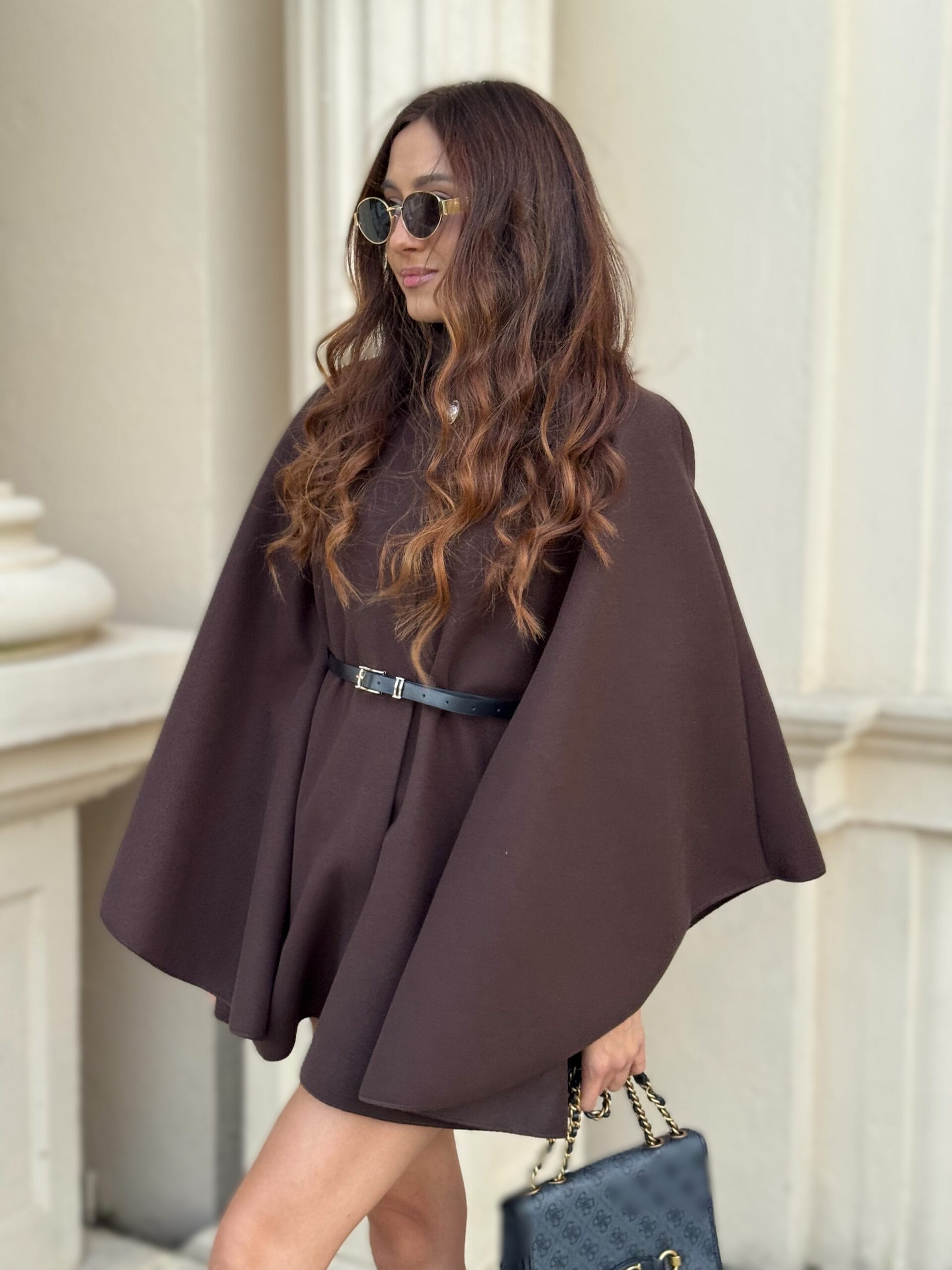BURGUNDY VIRAL CAPE COAT - płaszcz burgundowy - obrazek 6