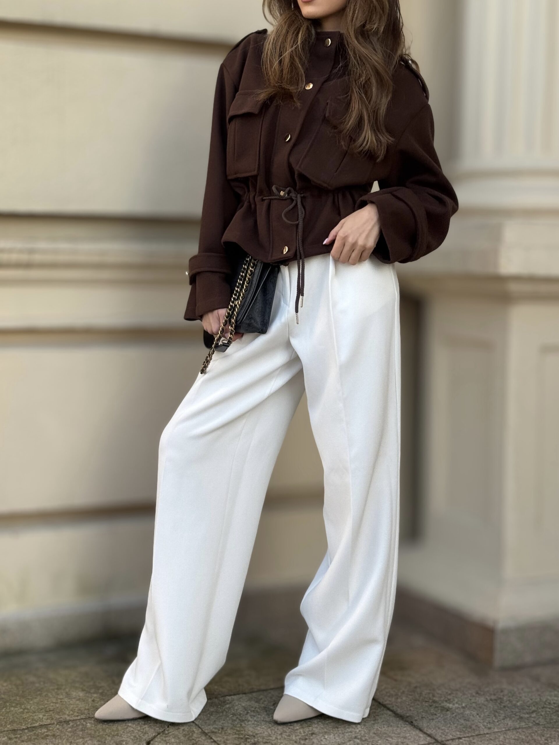 BROWN CITY JACKET - kurtka a`la flauszowa - obrazek 2