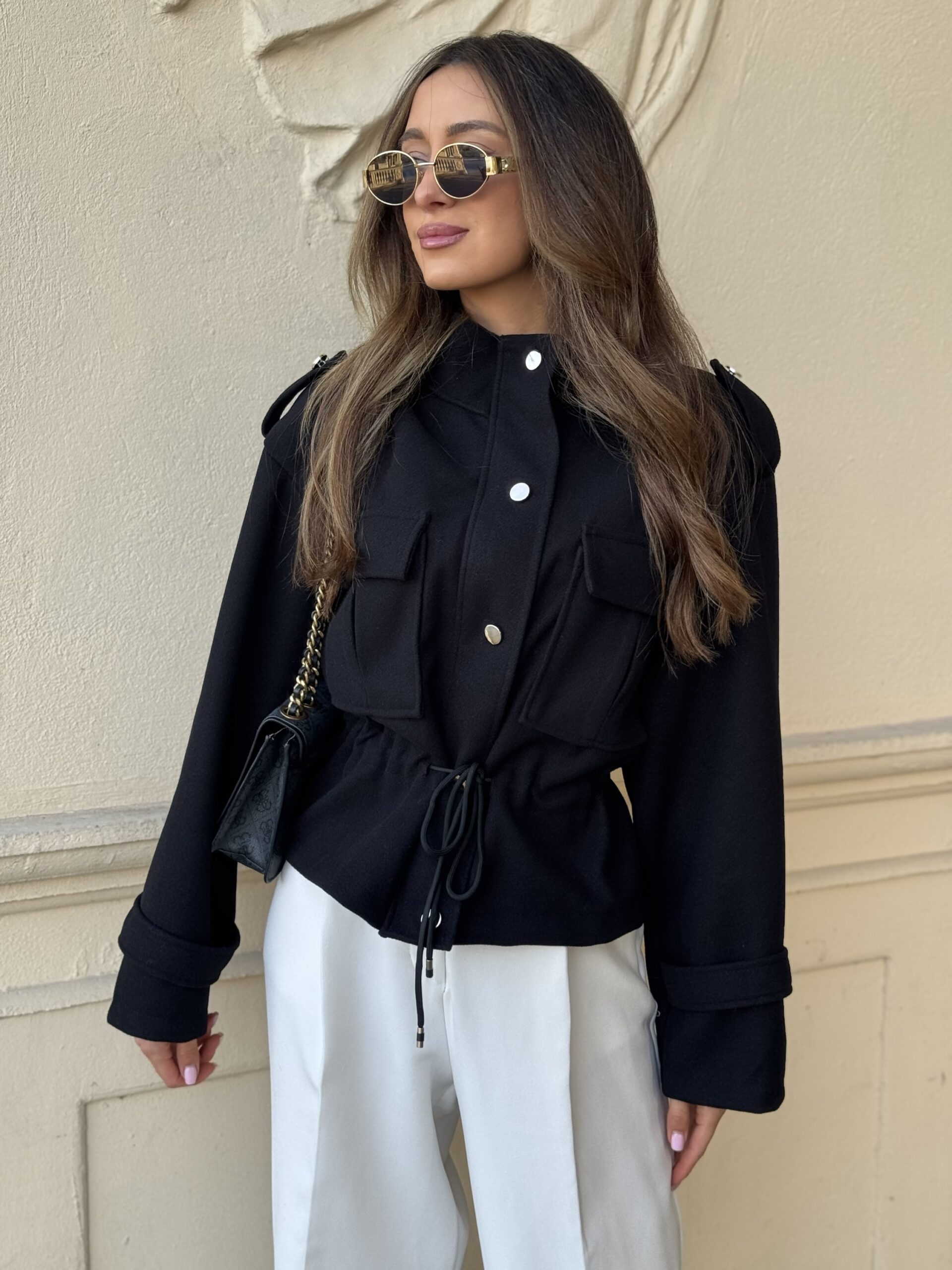 BLACK CITY JACKET - kurtka a`la flauszowa - obrazek 4