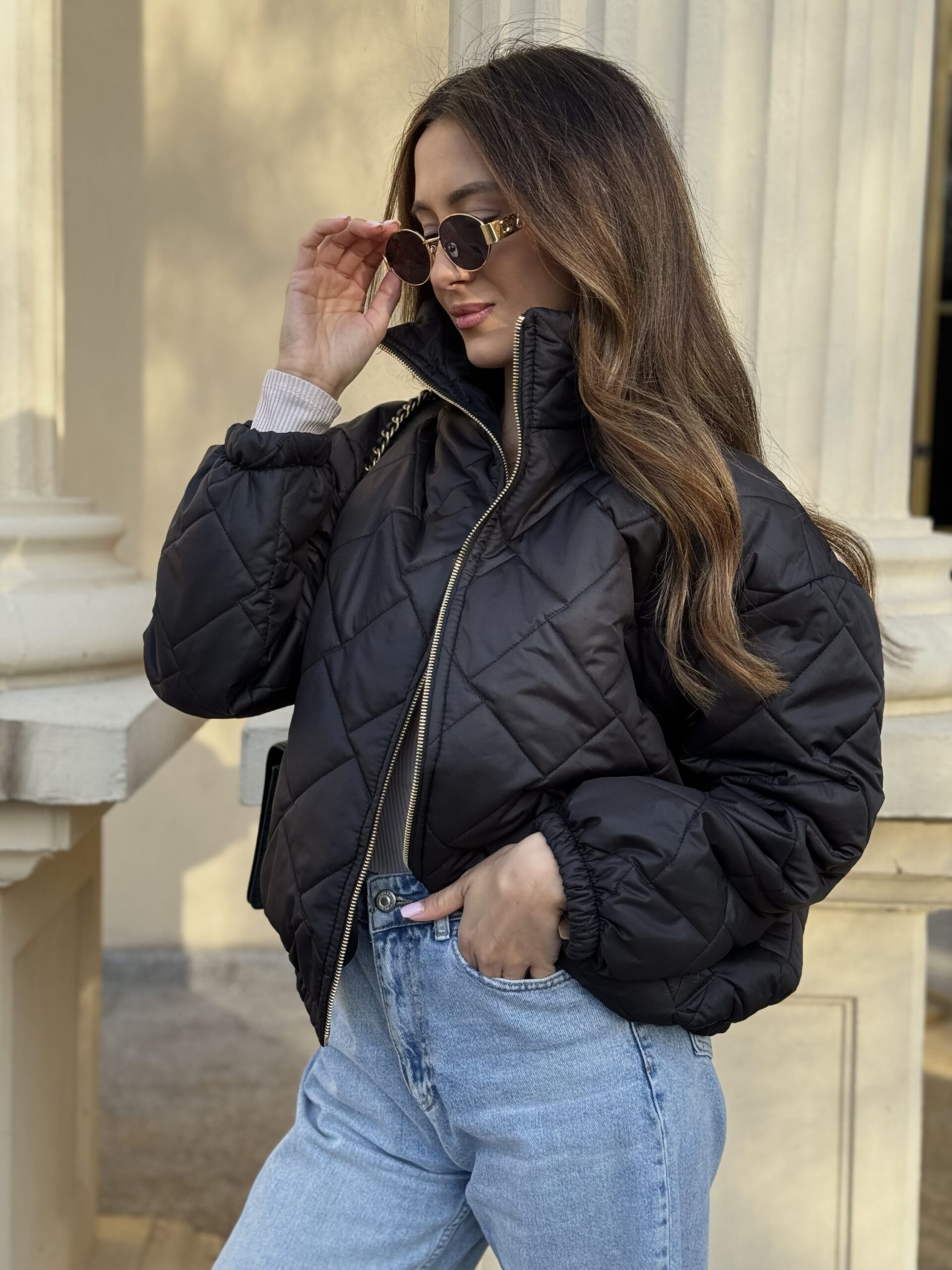 BLACK BREEZE - pikowana kurtka