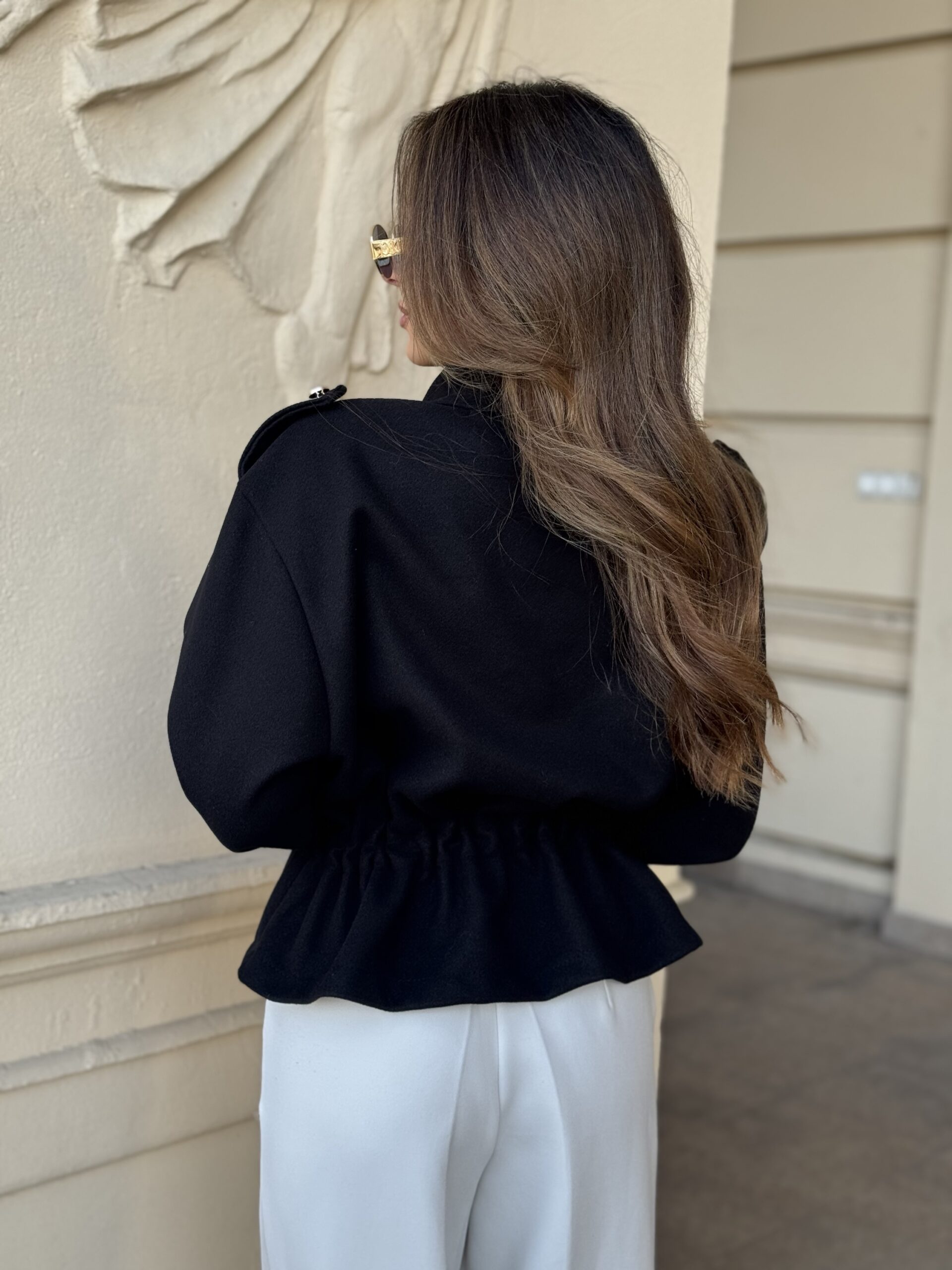 BLACK CITY JACKET - kurtka a`la flauszowa - obrazek 2