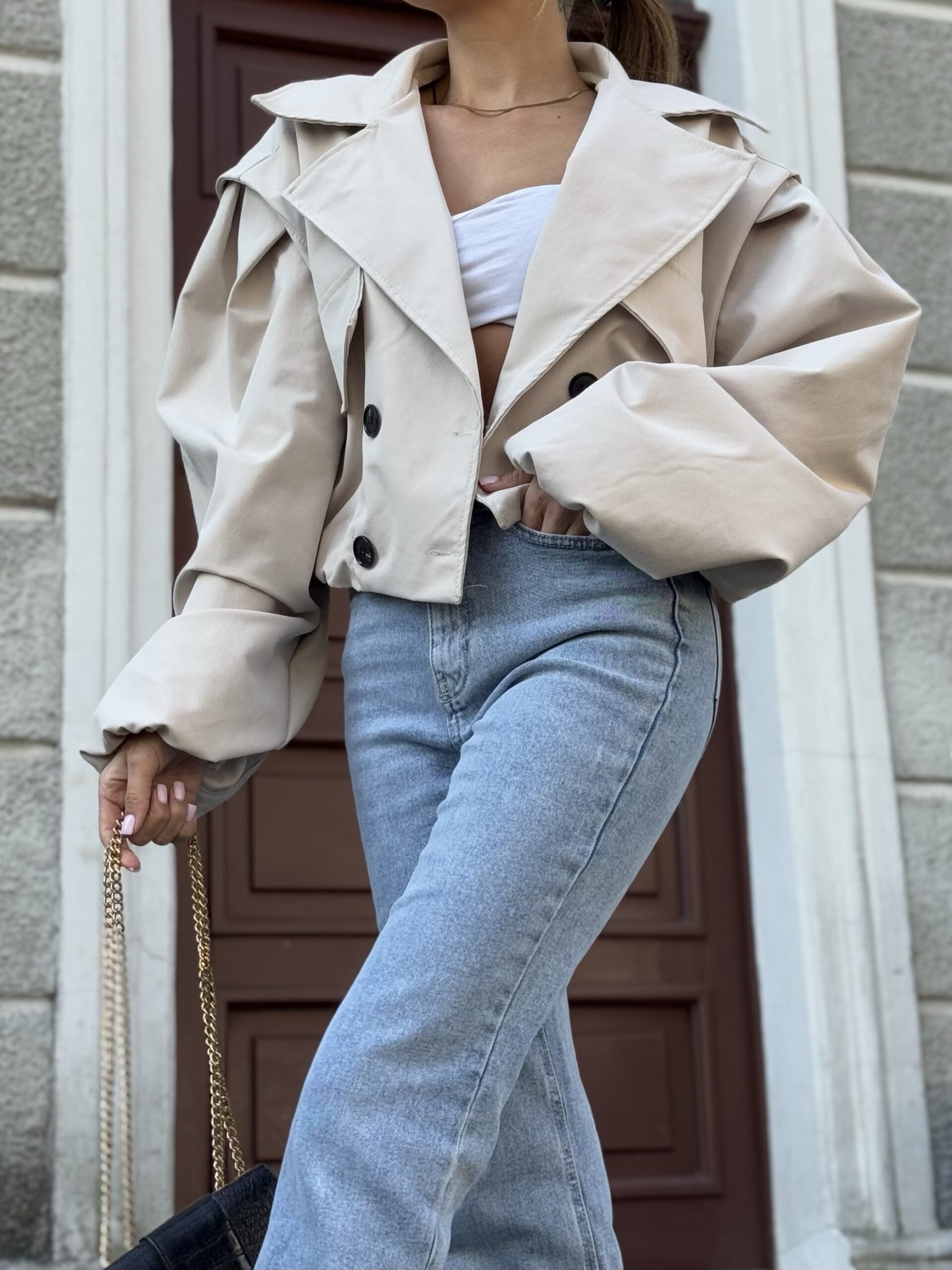 CROPPED TRENCH JACKET - kurtka trencz - obrazek 4