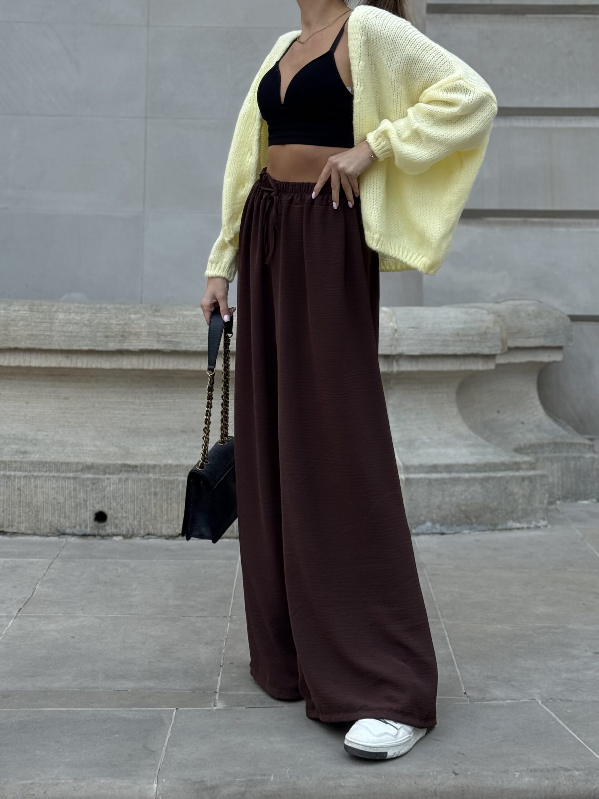 COMFY PANTS - brązowe szerokie spodnie - obrazek 3