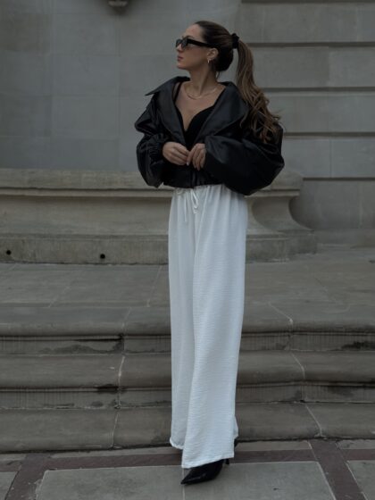 COMFY PANTS - białe szerokie spodnie