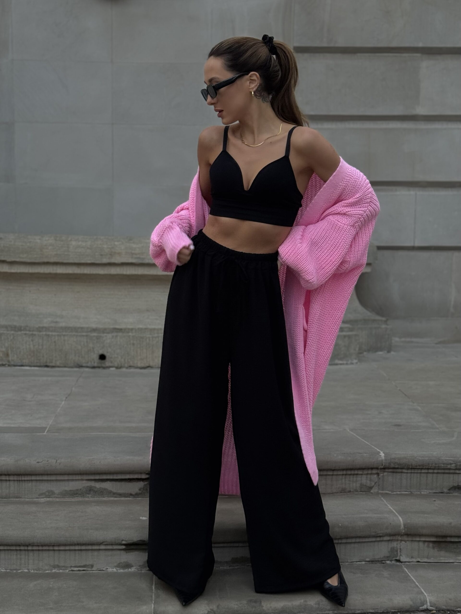 COMFY PANTS - czarne szerokie spodnie - obrazek 4