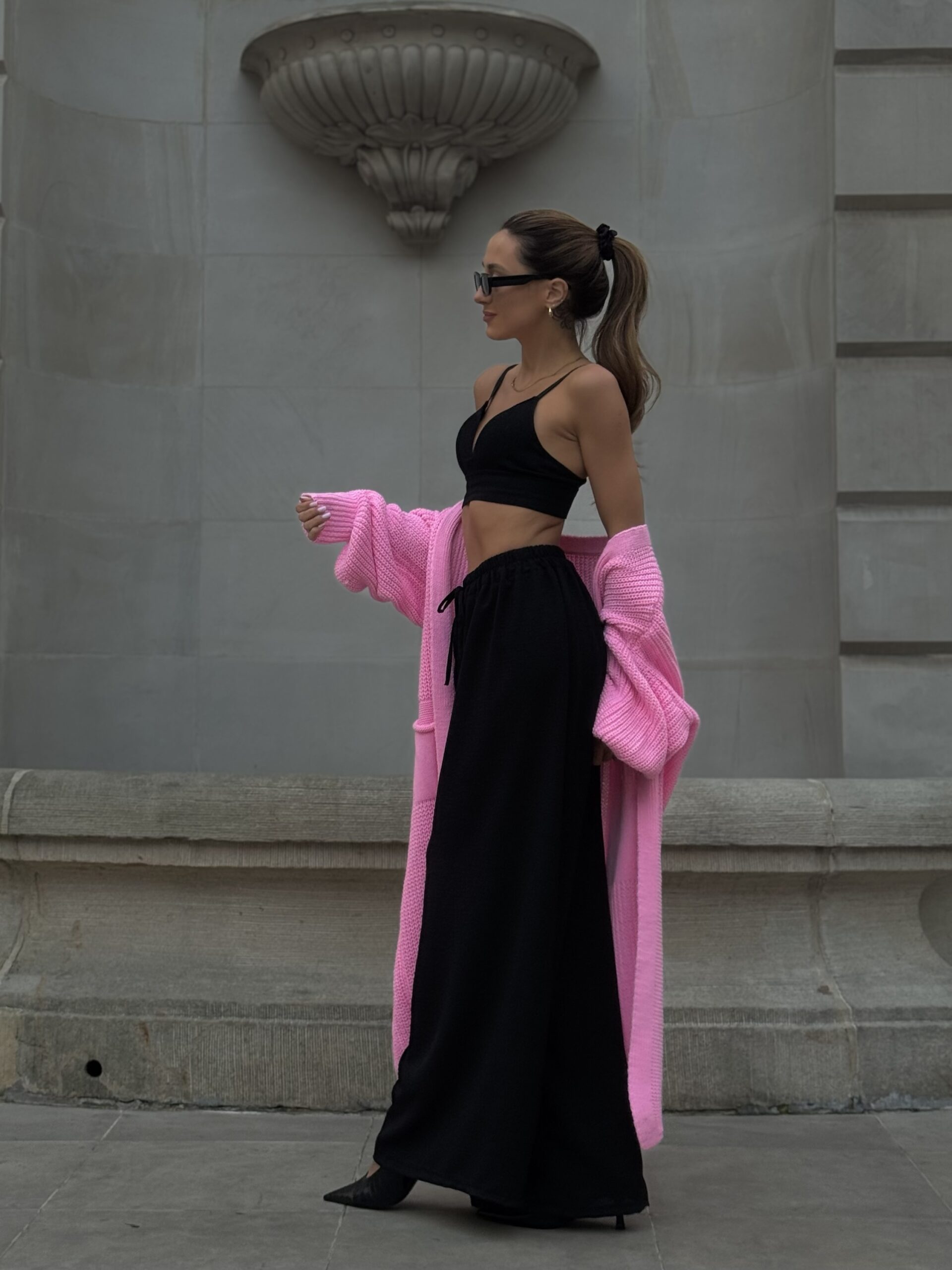 COMFY PANTS - czarne szerokie spodnie