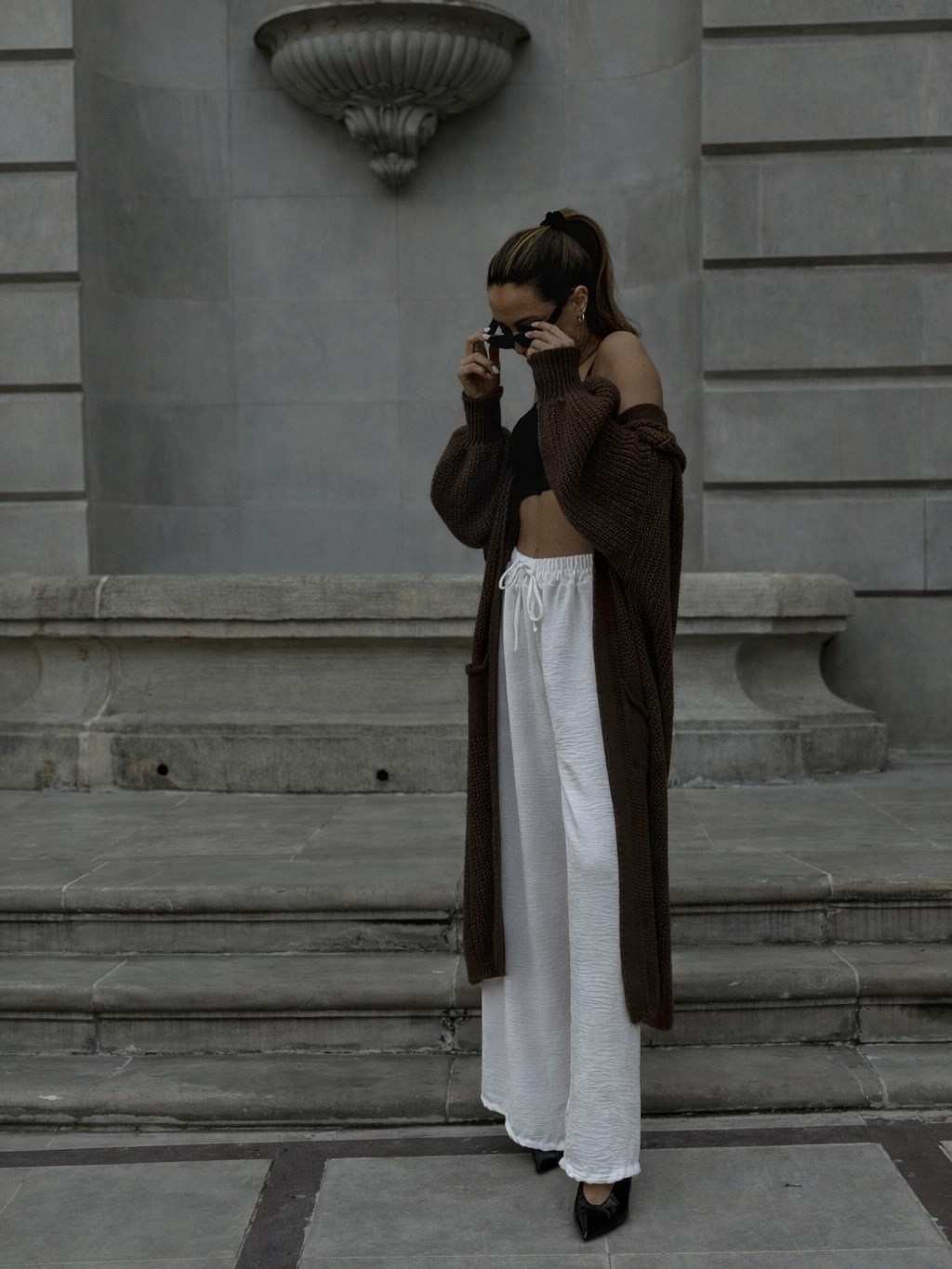 BROWN CARDIGAN - brązowy kardigan - obrazek 3