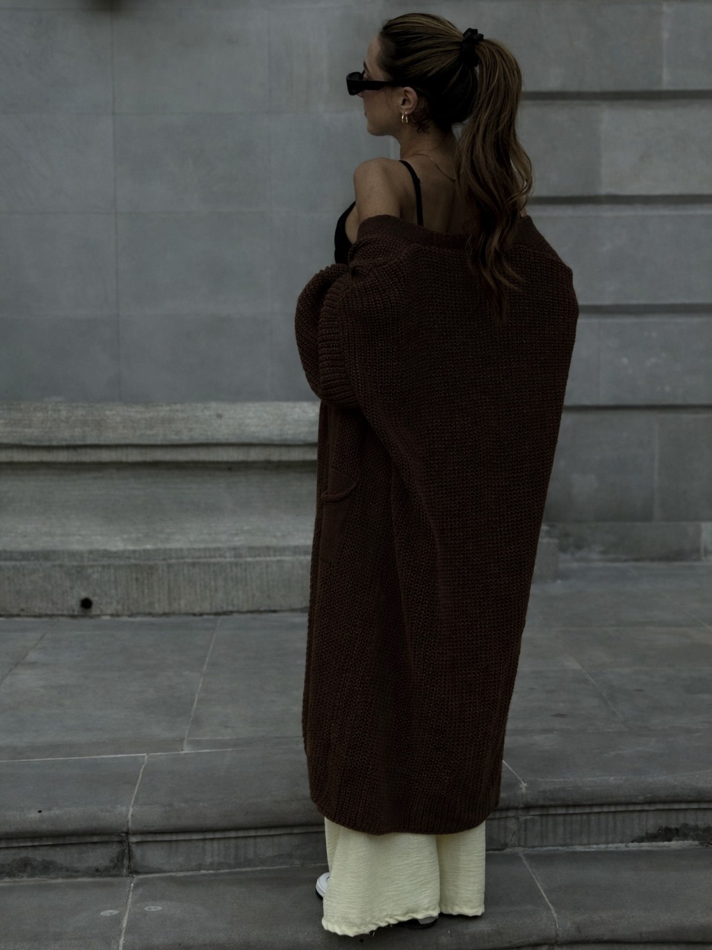 BROWN CARDIGAN - brązowy kardigan - obrazek 4